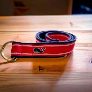 🌞Summer Clearance Vineyard Vines Canvas Belt Pink & Navy Size Small EUC